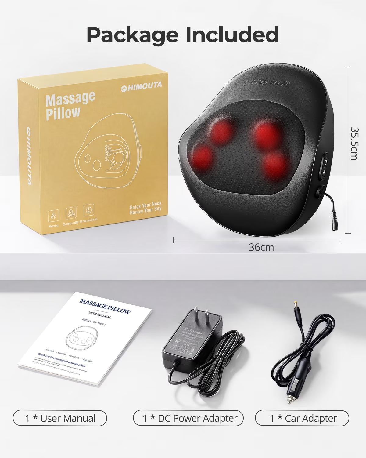 Shiatsu Back and Neck Massager with Heat, Deep Tissue 3D Kneading Massager Pillow for Muscle Pain Relief, Black,Relaxation Gifts for Women Men
