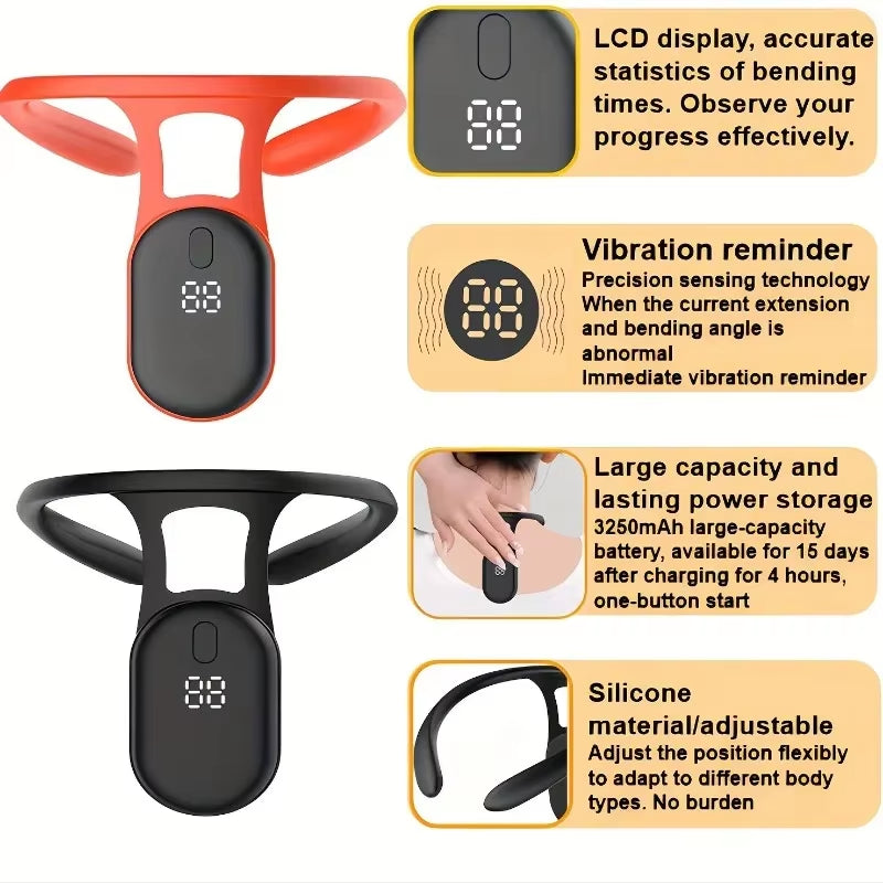 Smart Posture Corrector Miicro Vibration Posture Training Reminder Sensor Back Posture Neck Hump Corrector for Adult Kids