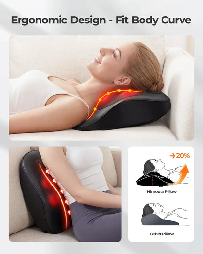 Shiatsu Back and Neck Massager with Heat, Deep Tissue 3D Kneading Massager Pillow for Muscle Pain Relief, Black,Relaxation Gifts for Women Men